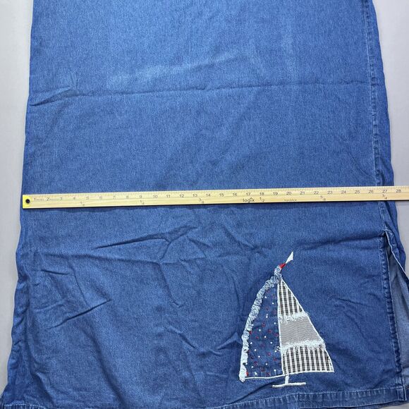 Silhouettes Denim Maxi Dress Womens 20W Short Sleeve‎ Modesty Patchwork Blue - Picture 7 of 16